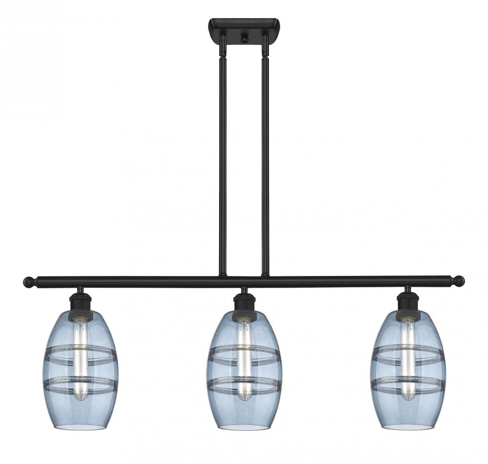 Vaz - 3 Light - 36 inch - Matte Black - Cord hung - Island Light