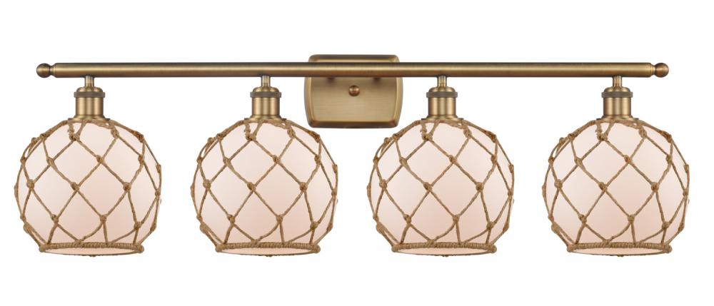 Farmhouse Rope - 4 Light - 38 inch - Brushed Brass - Bath Vanity Light