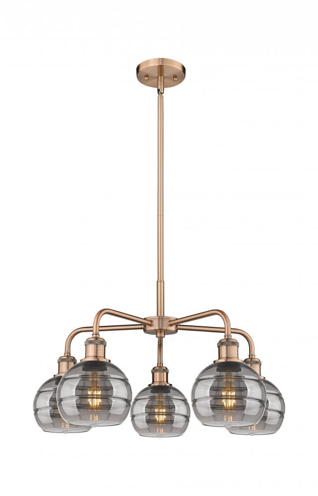 Rochester - 5 Light - 24 inch - Antique Copper - Chandelier