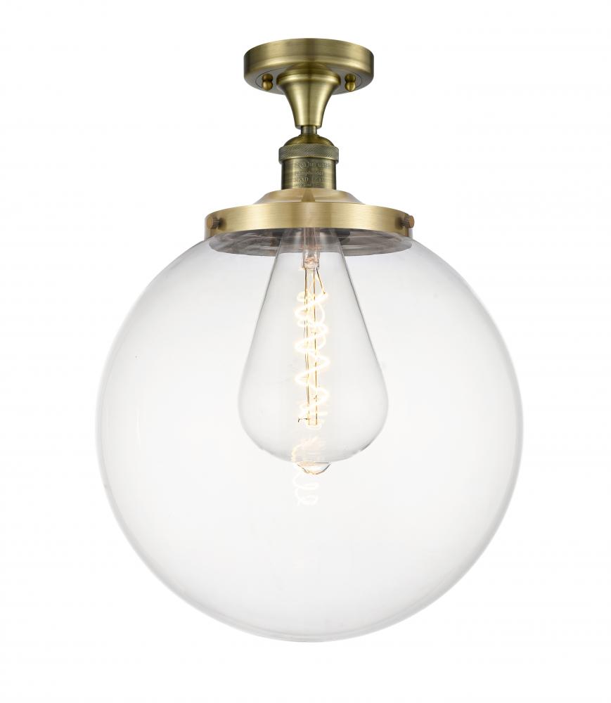 Beacon - 1 Light - 14 inch - Antique Brass - Semi-Flush Mount