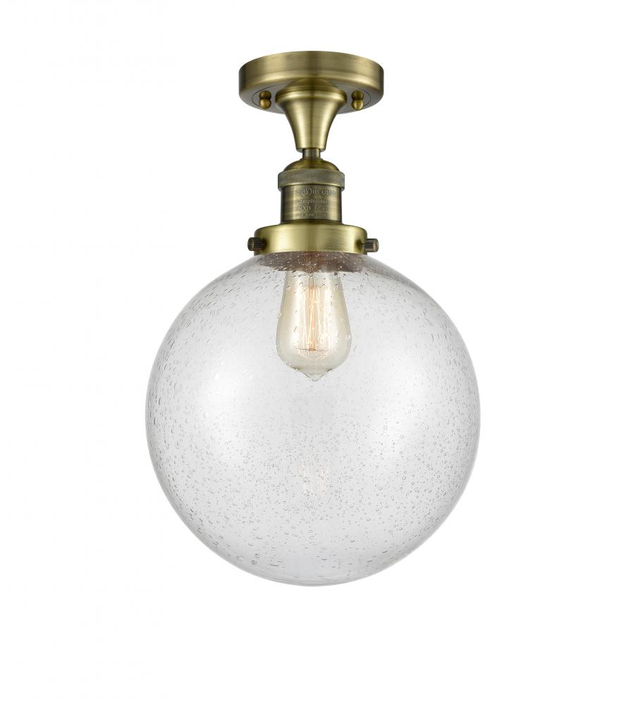 Beacon - 1 Light - 10 inch - Antique Brass - Semi-Flush Mount