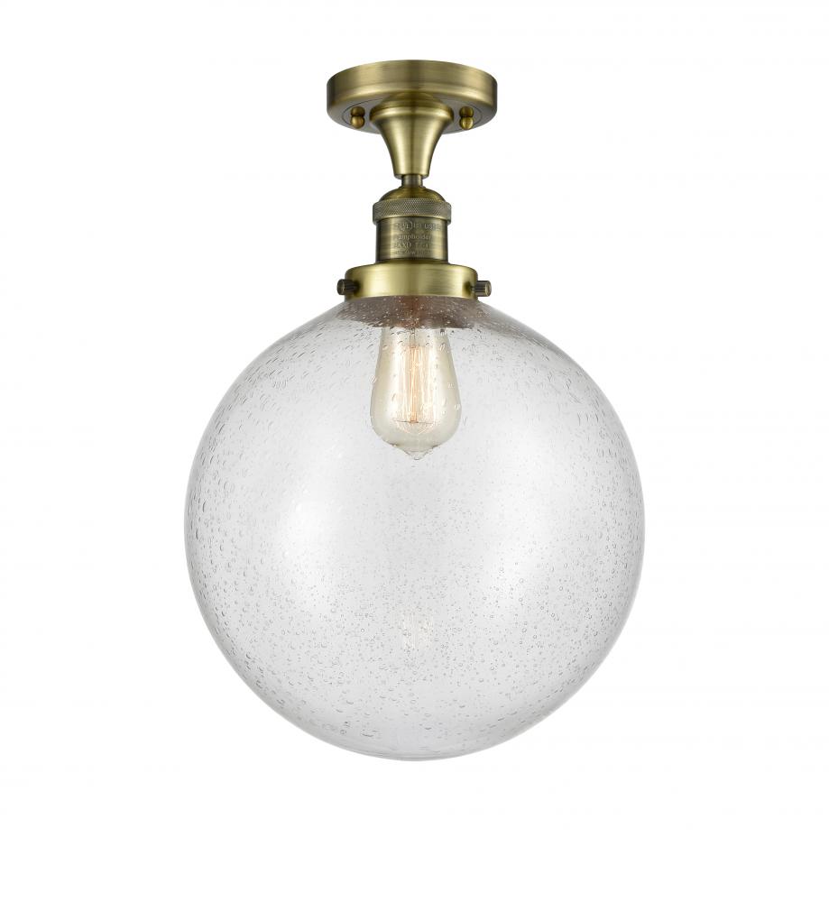 Beacon - 1 Light - 12 inch - Antique Brass - Semi-Flush Mount