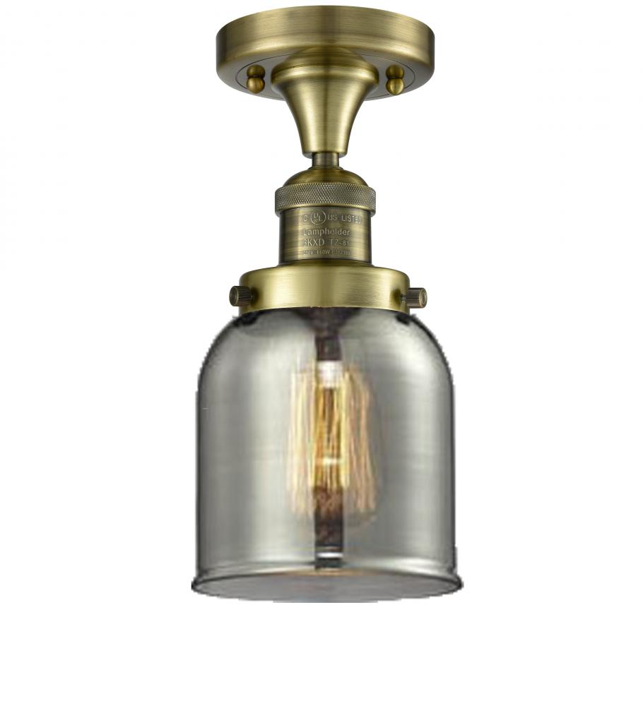 Bell - 1 Light - 5 inch - Antique Brass - Semi-Flush Mount