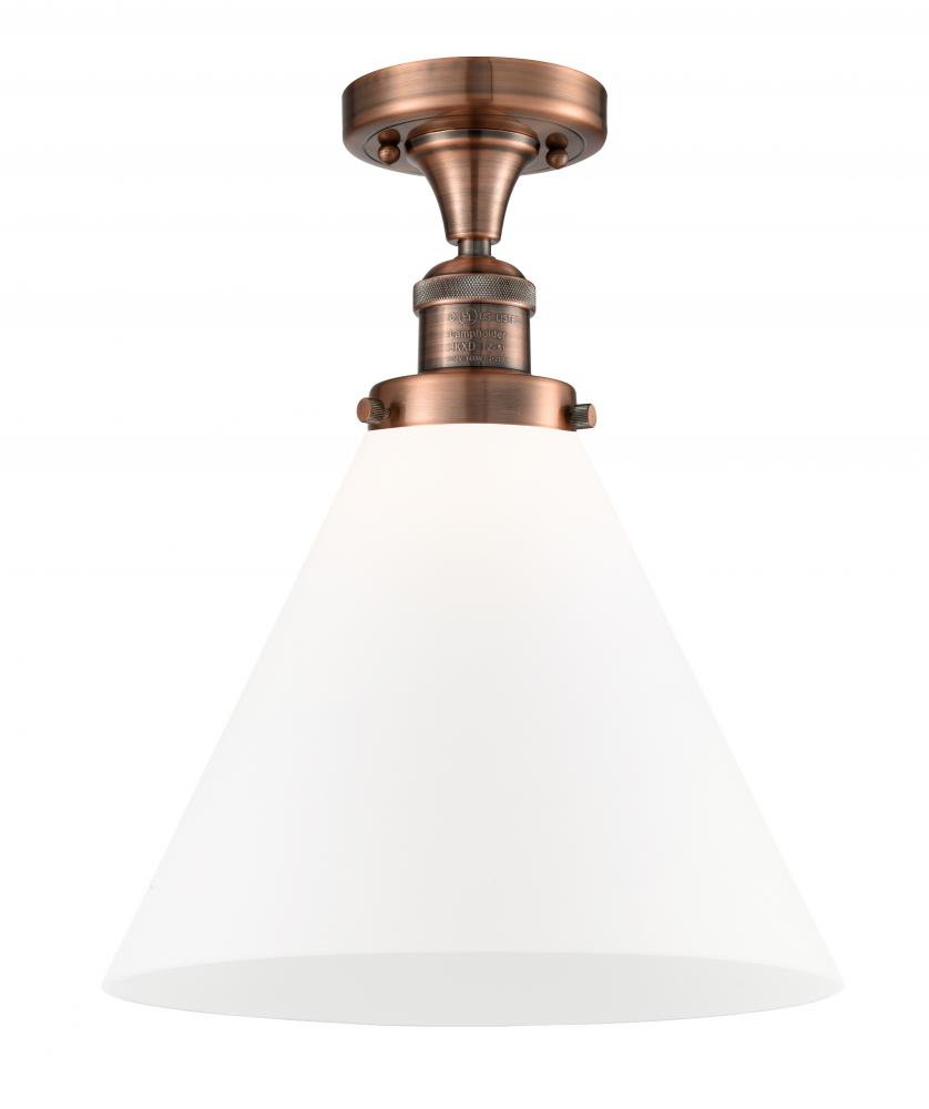 Cone - 1 Light - 12 inch - Antique Copper - Semi-Flush Mount