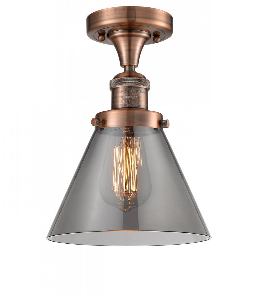 Cone - 1 Light - 8 inch - Antique Copper - Semi-Flush Mount