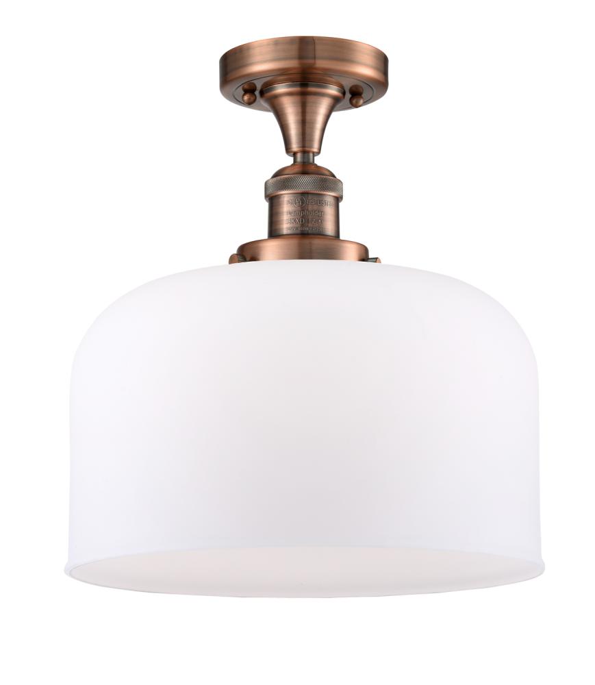 Bell - 1 Light - 12 inch - Antique Copper - Semi-Flush Mount