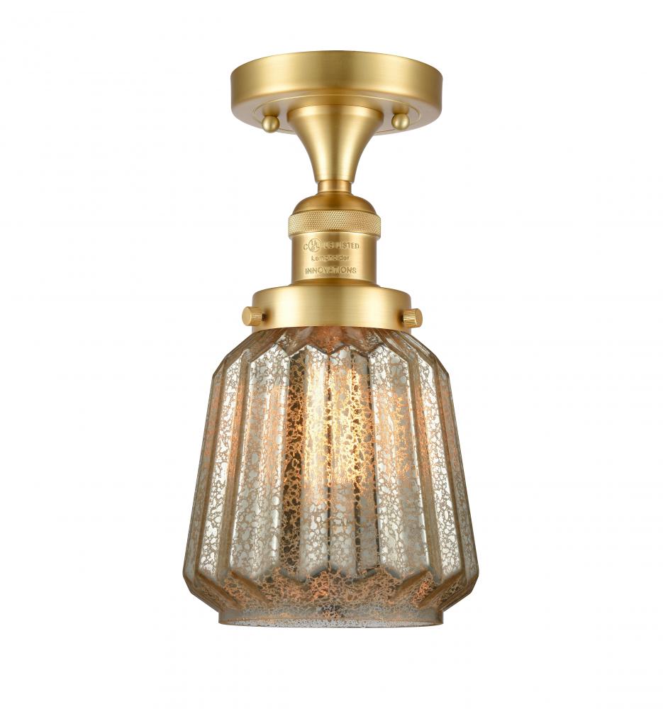 Chatham - 1 Light - 7 inch - Satin Gold - Semi-Flush Mount