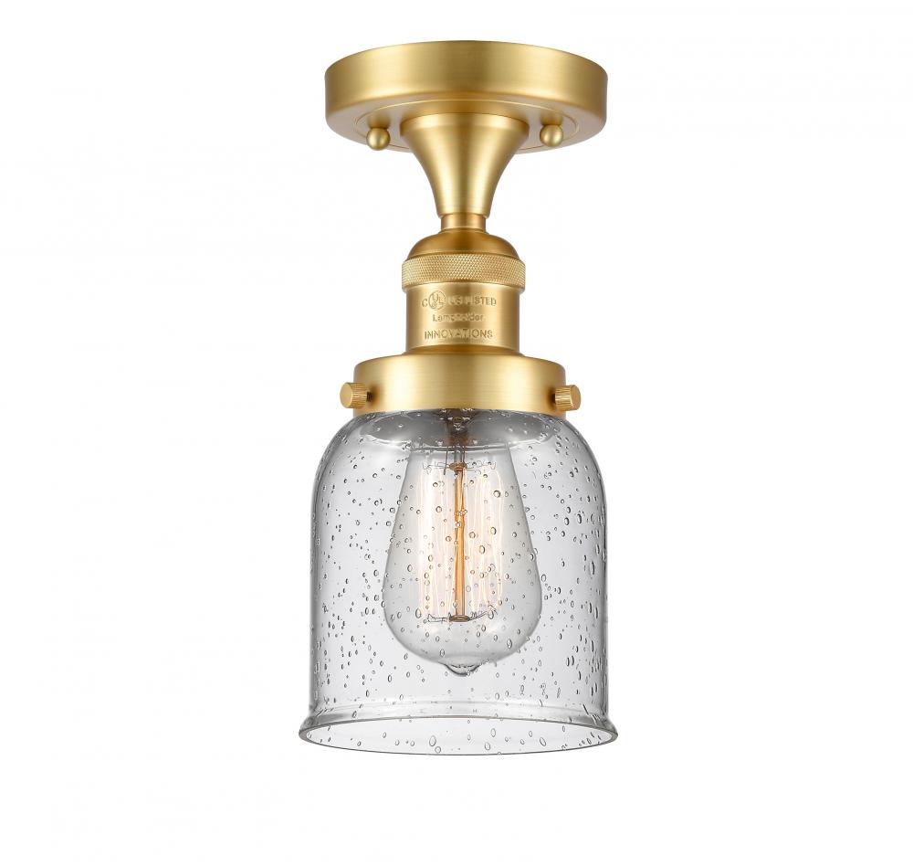 Bell - 1 Light - 5 inch - Satin Gold - Semi-Flush Mount