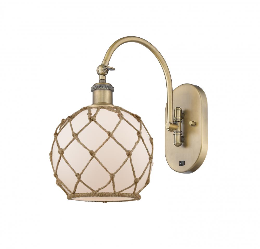 Farmhouse Rope - 1 Light - 8 inch - Brushed Brass - Sconce