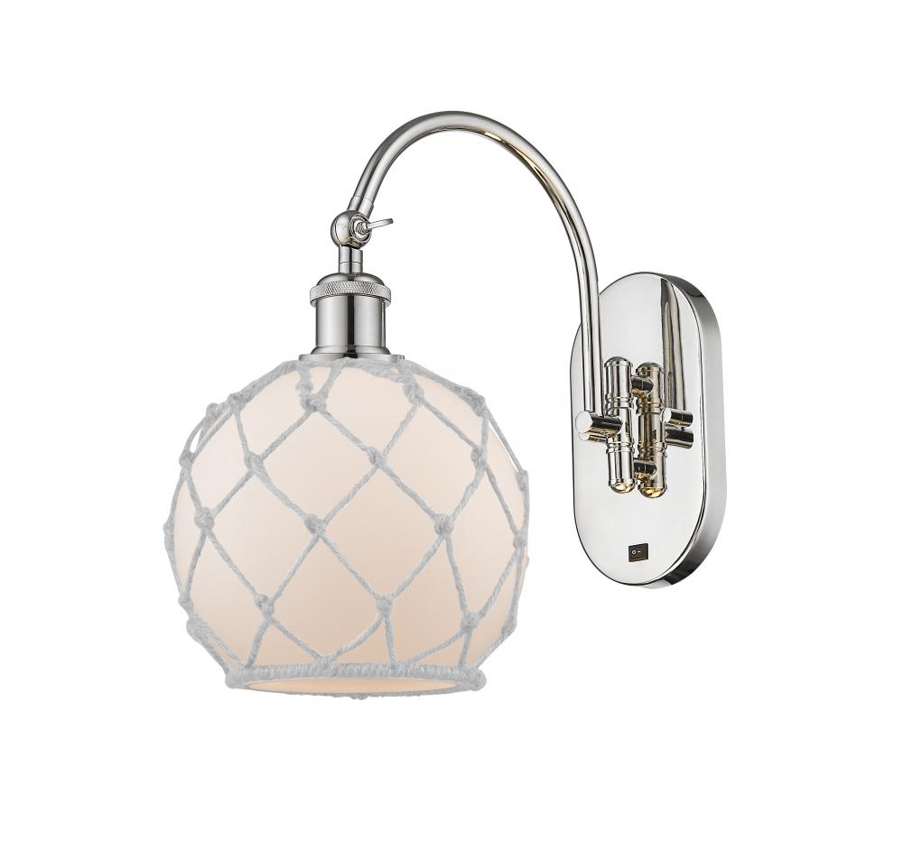 Farmhouse Rope - 1 Light - 8 inch - Polished Nickel - Sconce