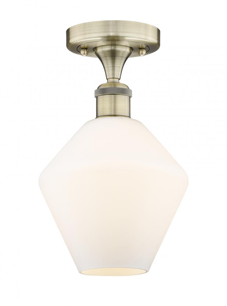 Cindyrella - 1 Light - 8 inch - Antique Brass - Semi-Flush Mount