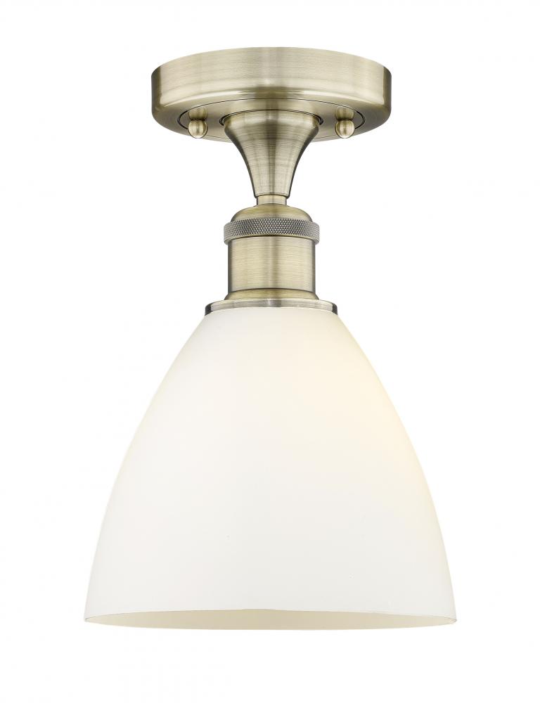 Bristol - 1 Light - 8 inch - Antique Brass - Semi-Flush Mount