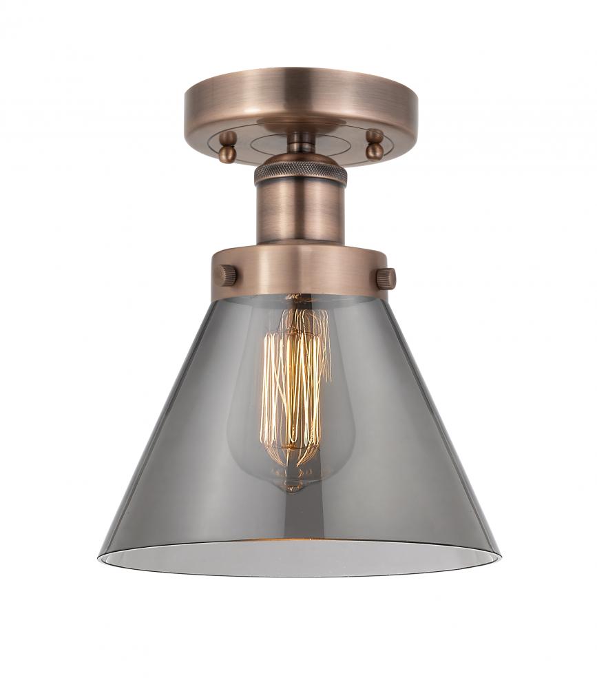 Cone - 1 Light - 8 inch - Antique Copper - Semi-Flush Mount