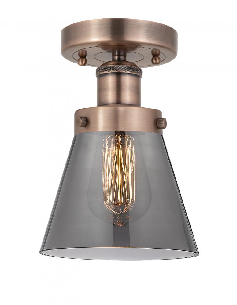 Cone - 1 Light - 6 inch - Antique Copper - Semi-Flush Mount