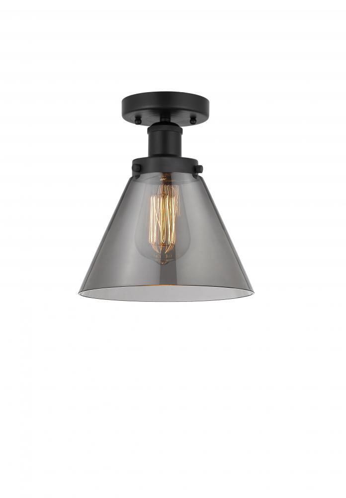 Cone - 1 Light - 8 inch - Matte Black - Semi-Flush Mount