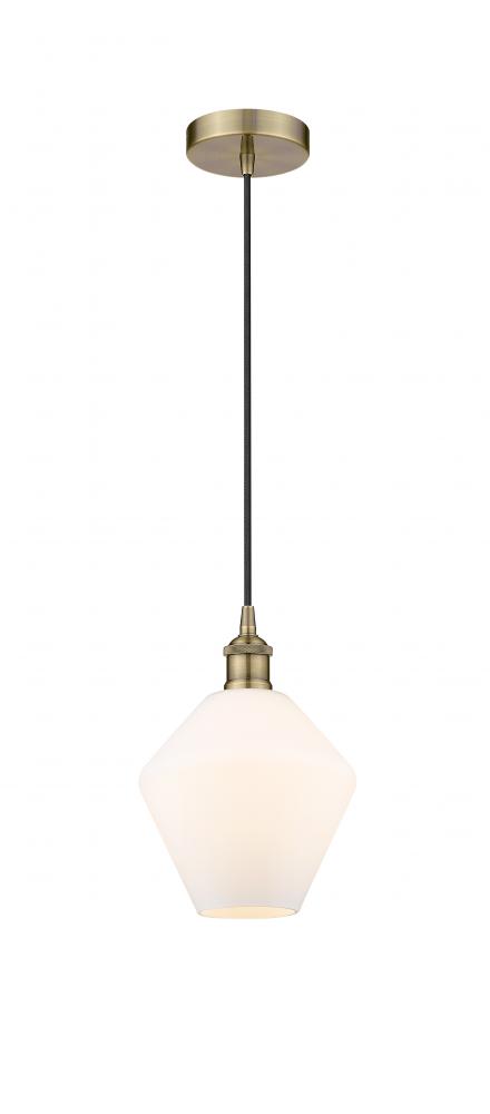 Cindyrella - 1 Light - 8 inch - Antique Brass - Cord hung - Mini Pendant