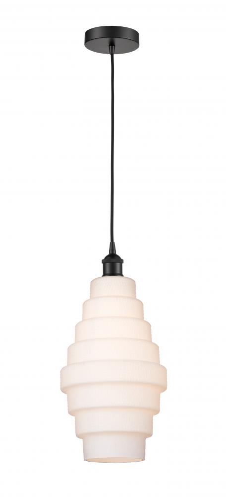 Cascade - 1 Light - 8 inch - Matte Black - Cord hung - Mini Pendant