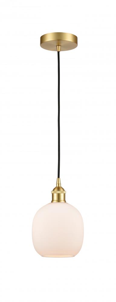 Belfast - 1 Light - 6 inch - Satin Gold - Cord hung - Mini Pendant