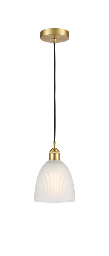 Castile - 1 Light - 6 inch - Satin Gold - Cord hung - Mini Pendant