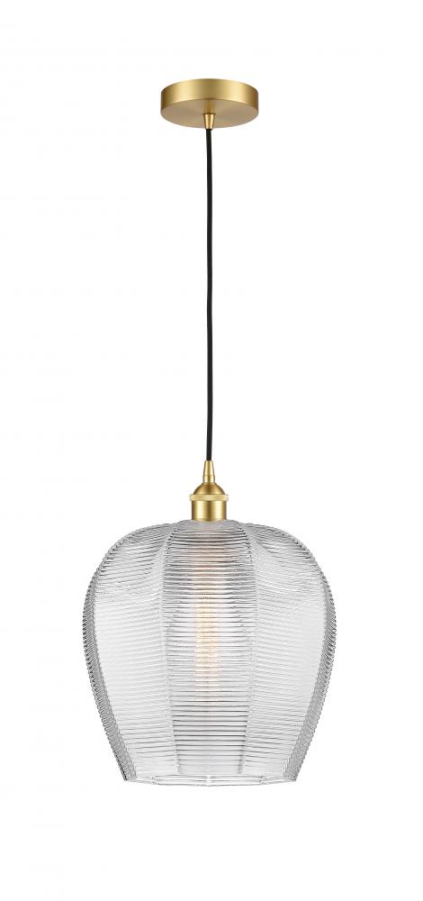 Norfolk - 1 Light - 12 inch - Satin Gold - Cord hung - Mini Pendant