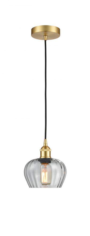 Fenton - 1 Light - 7 inch - Satin Gold - Cord hung - Mini Pendant