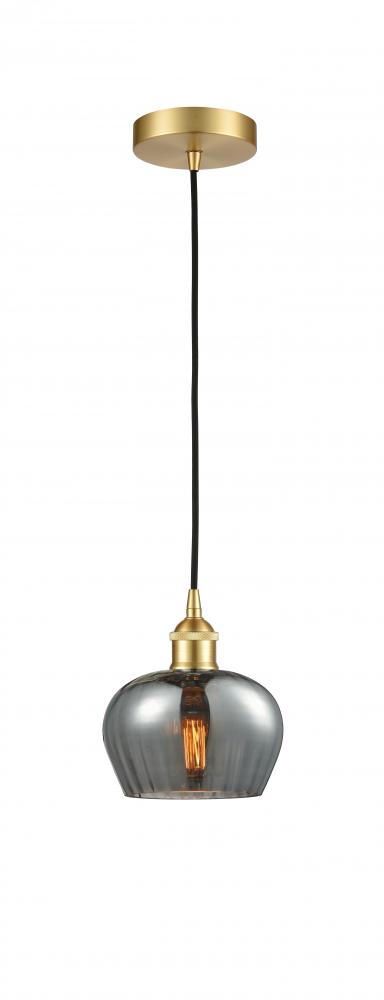 Fenton - 1 Light - 7 inch - Satin Gold - Cord hung - Mini Pendant