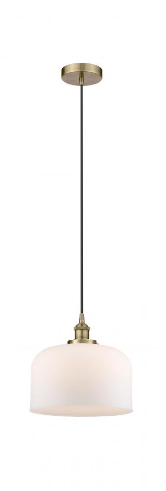 Bell - 1 Light - 12 inch - Antique Brass - Cord hung - Mini Pendant