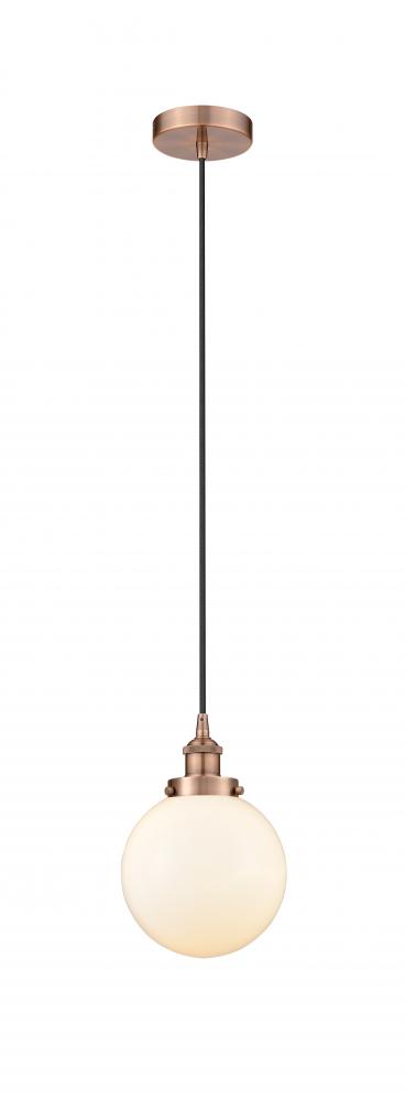 Beacon - 1 Light - 8 inch - Antique Copper - Cord hung - Mini Pendant