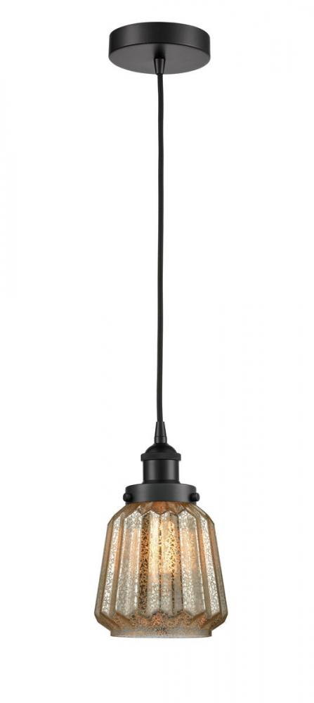 Chatham - 1 Light - 7 inch - Matte Black - Cord hung - Mini Pendant