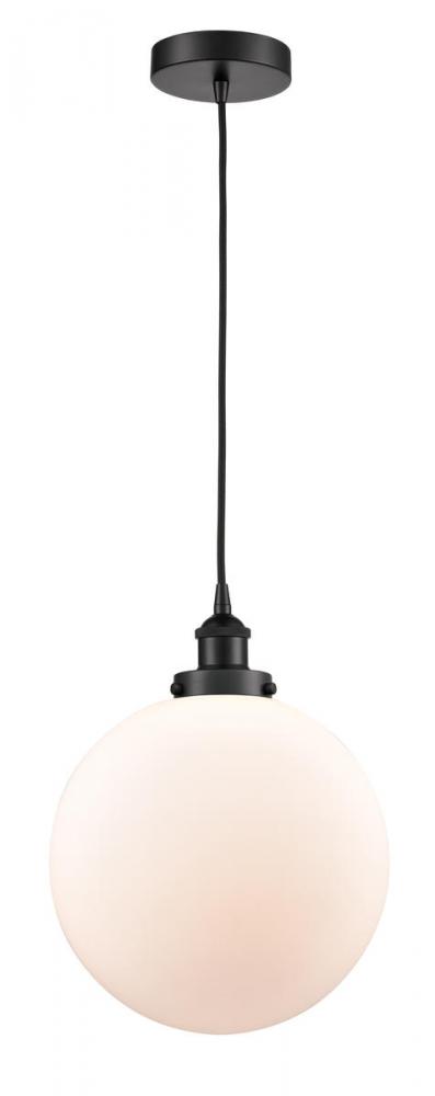 Beacon - 1 Light - 12 inch - Matte Black - Cord hung - Mini Pendant