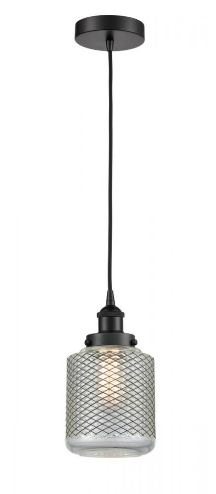 Stanton - 1 Light - 6 inch - Matte Black - Cord hung - Mini Pendant