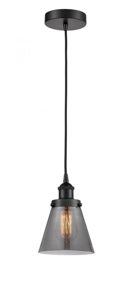 Cone - 1 Light - 6 inch - Matte Black - Cord hung - Mini Pendant