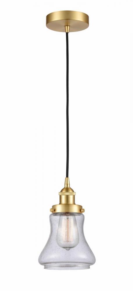 Bellmont - 1 Light - 6 inch - Satin Gold - Cord hung - Mini Pendant