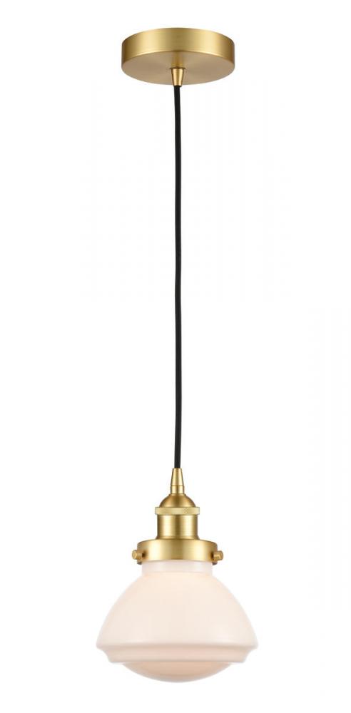 Olean - 1 Light - 7 inch - Satin Gold - Cord hung - Mini Pendant