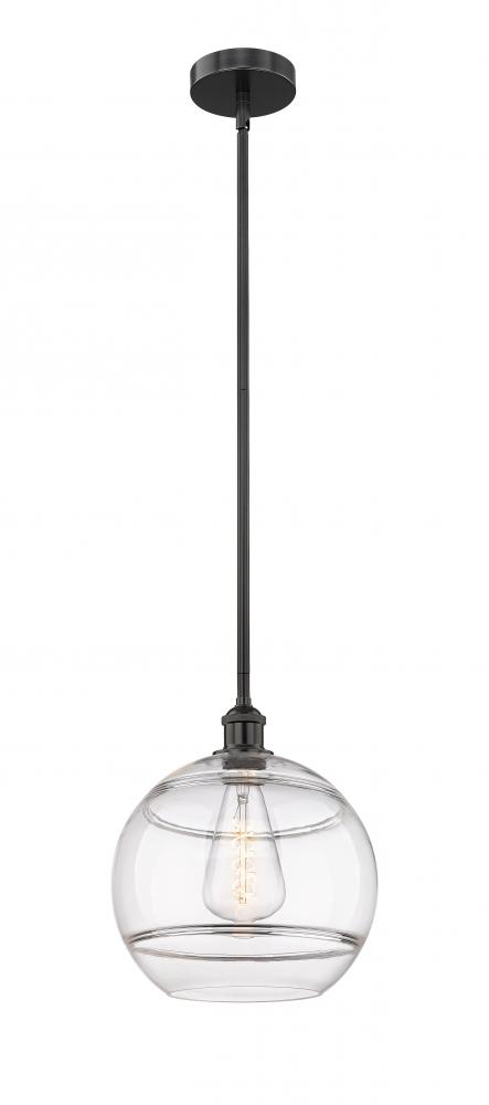 Rochester - 1 Light - 12 inch - Matte Black - Cord hung - Mini Pendant