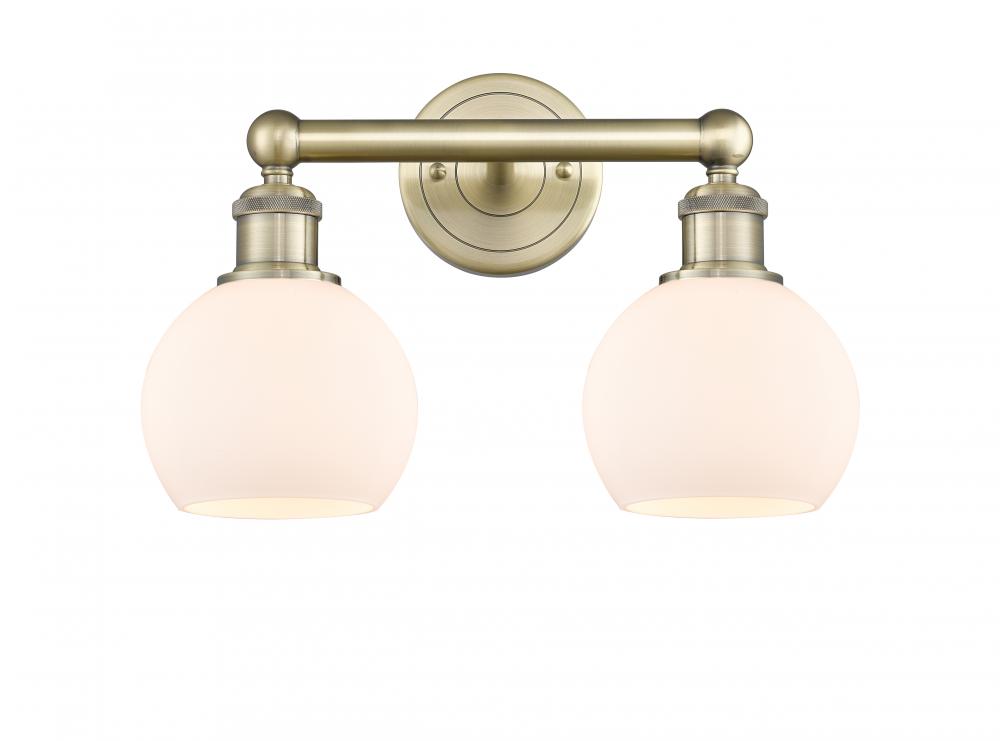 Athens - 2 Light - 15 inch - Antique Brass - Bath Vanity Light