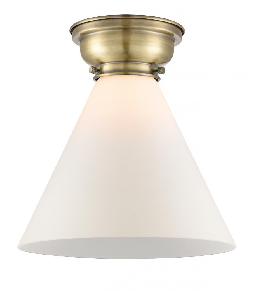 Cone - 1 Light - 12 inch - Antique Brass - Flush Mount