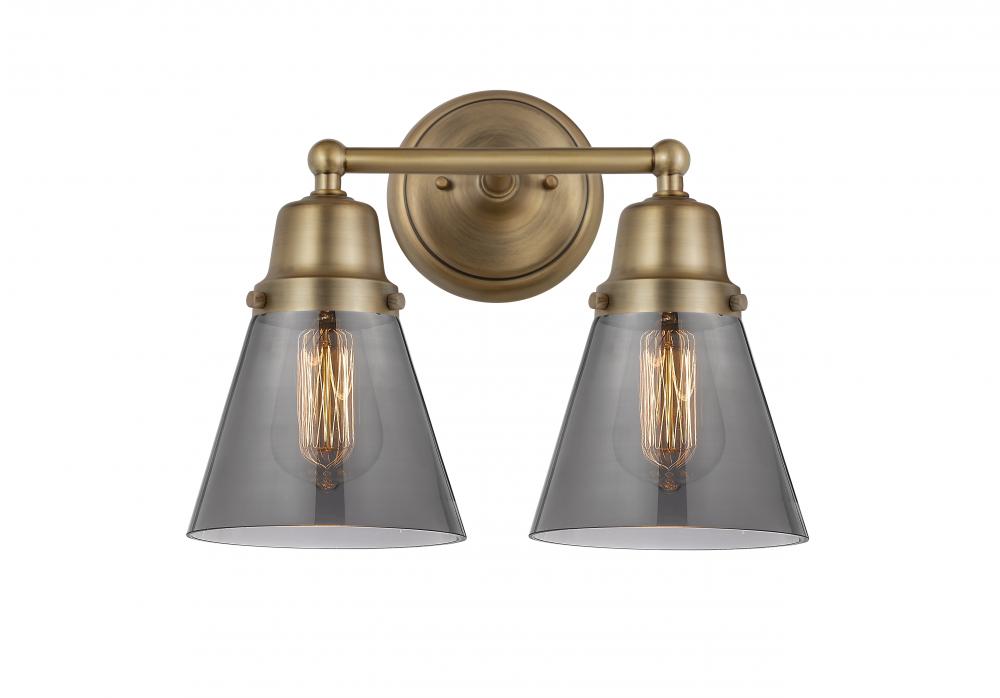 Cone - 2 Light - 14 inch - Brushed Brass - Bath Vanity Light