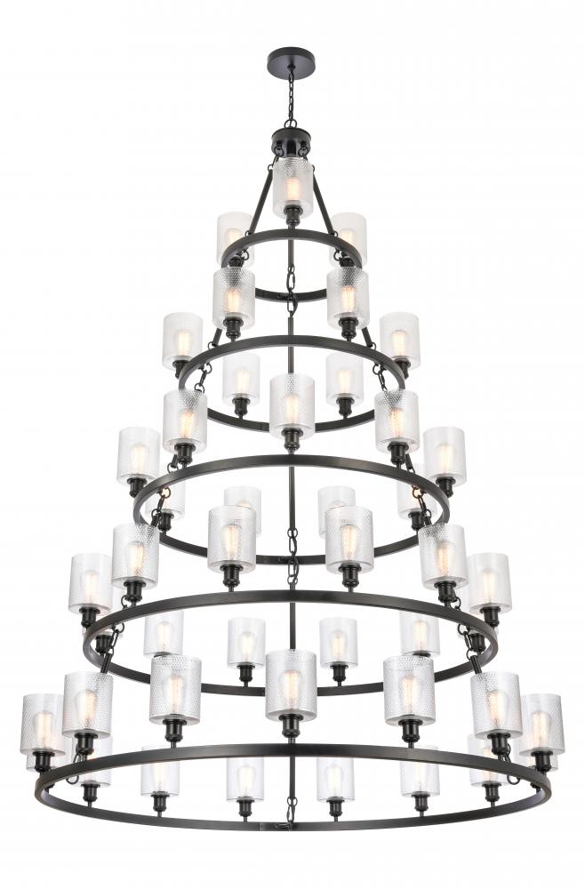 Cobbleskill - 45 Light - 60 inch - Matte Black - Chain Hung - Chandelier