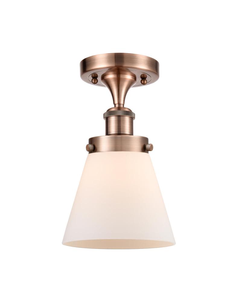 Cone - 1 Light - 6 inch - Antique Copper - Semi-Flush Mount