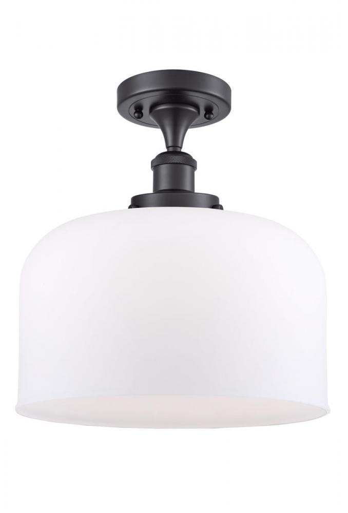 Bell - 1 Light - 12 inch - Matte Black - Semi-Flush Mount