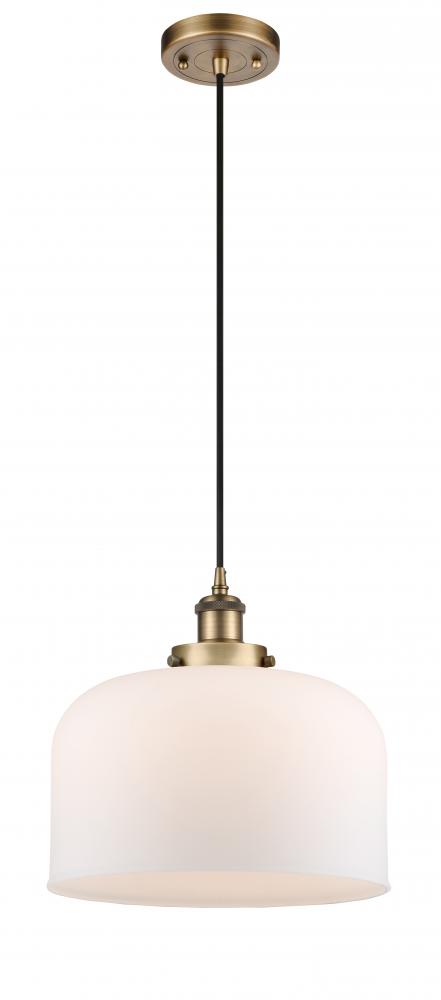 Bell - 1 Light - 12 inch - Brushed Brass - Cord hung - Mini Pendant