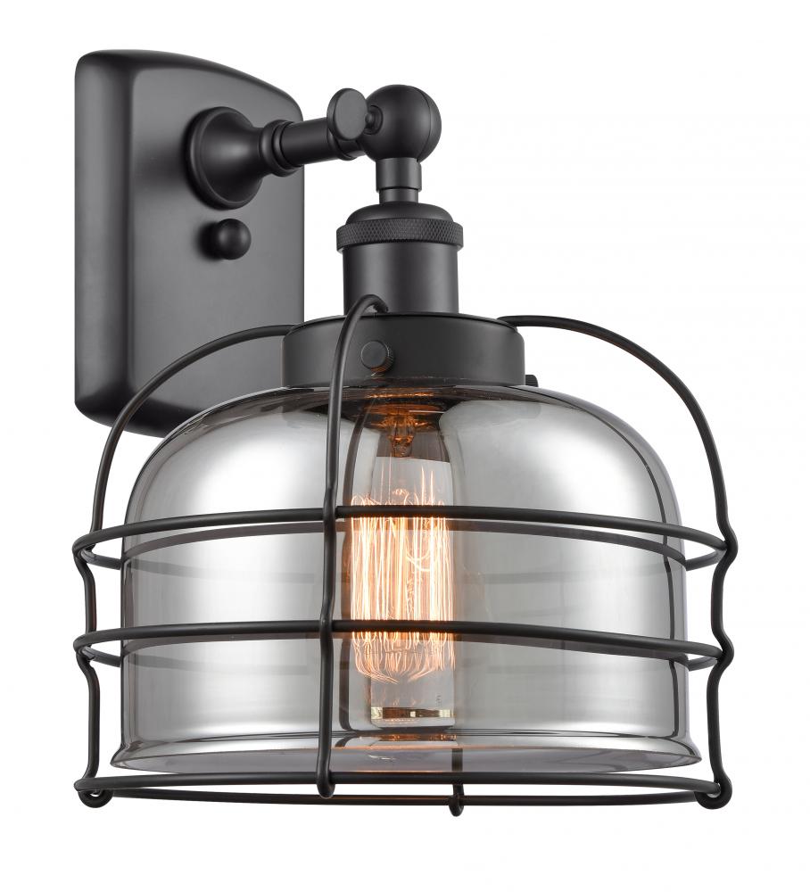 Bell Cage - 1 Light - 8 inch - Matte Black - Sconce