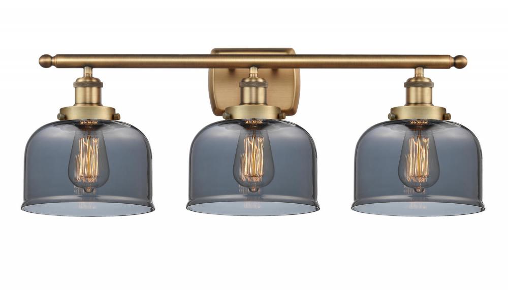 Bell - 3 Light - 28 inch - Brushed Brass - Bath Vanity Light