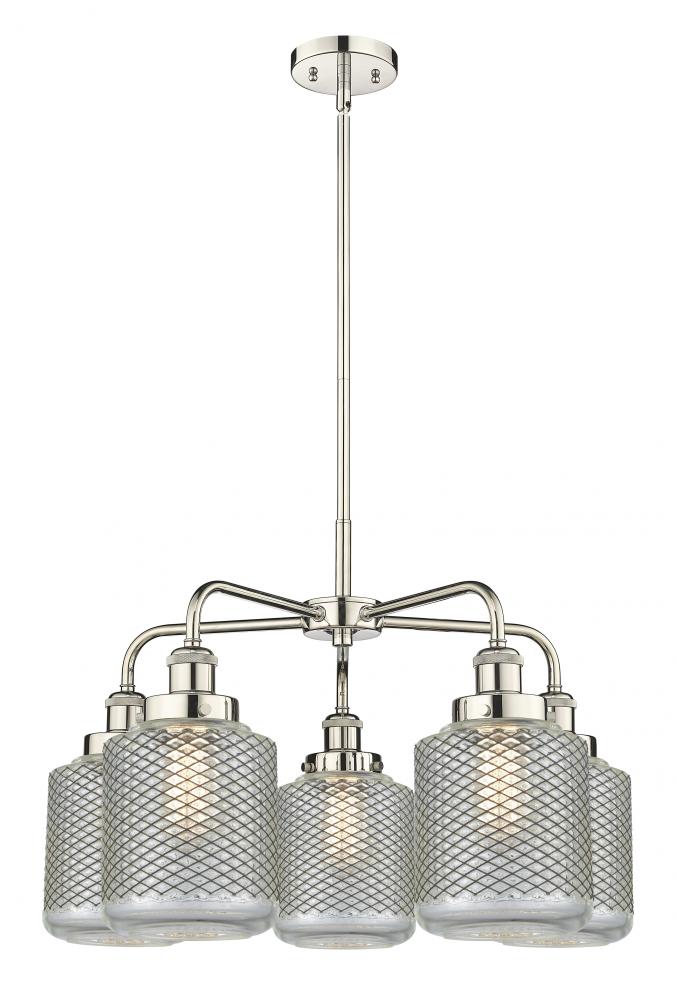 Edison - 5 Light - 25 inch - Polished Nickel - Chandelier