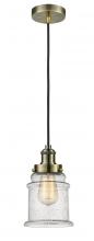  100AB-10BK-1H-AB-G184 - Edison - 1 Light - 8 inch - Antique Brass - Cord hung - Mini Pendant