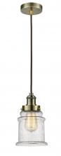 100AB-10BR-1H-AB-G184 - Edison - 1 Light - 8 inch - Antique Brass - Cord hung - Mini Pendant
