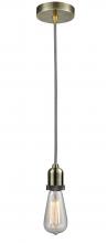  100AB-10BW-0AB - Whitney - 1 Light - 2 inch - Antique Brass - Cord hung - Mini Pendant