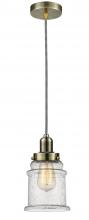  100AB-10BW-0H-AB-G184 - Whitney - 1 Light - 8 inch - Antique Brass - Cord hung - Mini Pendant
