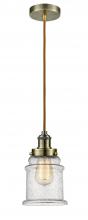  100AB-10CR-1H-AB-G184 - Edison - 1 Light - 8 inch - Antique Brass - Cord hung - Mini Pendant